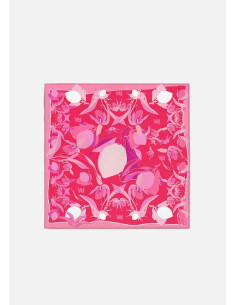 Foulard rose en coton et soie mélangée