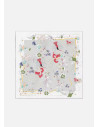 Foulard blanc imprimé en 100% soie
