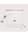 Foulard vert en coton et soie mélangée