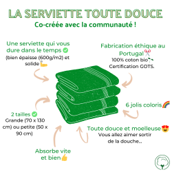 Serviettes de toilette en coton bio